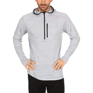image:imageMens Micro Weight Woolverino  Zip Sun Hoodie  84 Merino Wool 12 Nylon 4 SpandexAsh Gray