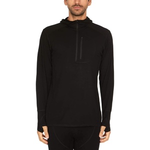 image:imageMens Micro Weight Woolverino  Zip Sun Hoodie  84 Merino Wool 12 Nylon 4 SpandexBlack