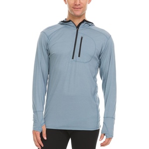 image:imageMens Micro Weight Woolverino  Zip Sun Hoodie  84 Merino Wool 12 Nylon 4 SpandexSlate Blue