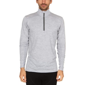 image:imageMens Microweight 14 Zip Mock Neck  Base Layer Shirt  Merino Wool Thermal TopAsh Gray