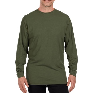 image:imageMens Microweight Merino Wool Long Sleeve Crew Neck  Base Layer ShirtOlive Drab