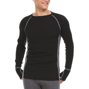 image:imageMens Midweight Base Layer Long Sleeve Shirt  85 Merino Wool  Moisture Wicking CrewBlack Charcoal Gray