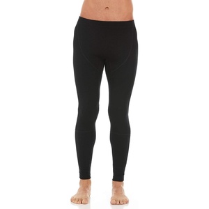 image:imageMens Midweight Flyless Running Tights  85 Merino Wool  Base Layer BottomsBlack