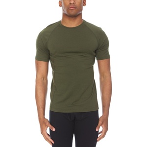 image:imageMerino Wool Mens Micro Weight Raglan TShirt  Short Sleeve Athletic Shirt  AntiOdor  Moisture WickingOlive Drab