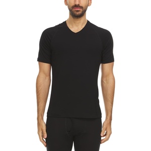 image:imageMerino Wool Woolverino Mens Micro VNeck TShirt Moisture WickingBlack