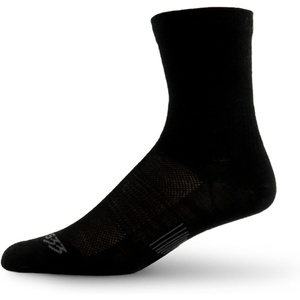 image:imageUSA Made  Running Mini Crew Socks  Merino Wool Micro No No Cushion  Moisture Wicking Running SockBlack