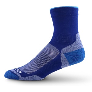 image:imageUSA Made  Trail Running Mini Crew Socks  Merino Wool Full Cushion Sock  Moisture Wicking Running SockBlue