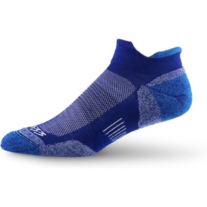 image:imageUSA Made  Trail Running No Show Socks  Merino Wool Full Cushion Sock  Moisture Wicking Running SockBlue