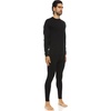 image:image100 Merino Wool  Mens Heavyweight Top and Bottom  Thermal Base Layer Set  Black  Large Tall