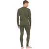 image:image100 Merino Wool  Mens Heavyweight Top and Bottom  Thermal Base Layer Set  Olive Drab  XXLarge