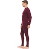 image:image100 Merino Wool  Mens Midweight Top and Bottom  Thermal Base Layer Set  Burgundy  Large