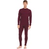 image:image100 Merino Wool  Mens Midweight Top and Bottom  Thermal Base Layer Set  Burgundy  XXLarge
