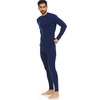 image:image100 Merino Wool  Mens Midweight Top and Bottom  Thermal Base Layer Set  Navy Blue  Large