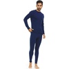 image:image100 Merino Wool  Mens Midweight Top and Bottom  Thermal Base Layer Set  Navy Blue  Large