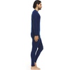 image:image100 Merino Wool  Mens Midweight Top and Bottom  Thermal Base Layer Set  Navy Blue  Large