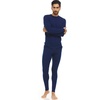 image:image100 Merino Wool  Mens Midweight Top and Bottom  Thermal Base Layer Set  Navy Blue  XLarge