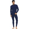 image:image100 Merino Wool  Mens Midweight Top and Bottom  Thermal Base Layer Set  Navy Blue  XLarge