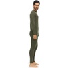 image:image100 Merino Wool  Mens Midweight Top and Bottom  Thermal Base Layer Set  Olive Drab  Large