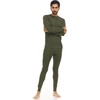 image:image100 Merino Wool  Mens Midweight Top and Bottom  Thermal Base Layer Set  Olive Drab  XLarge