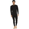 image:image100 Merino Wool  Mens Heavyweight Top and Bottom  Thermal Base Layer Set  Black  XXLarge