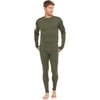image:image100 Merino Wool  Mens Heavyweight Top and Bottom  Thermal Base Layer Set  Olive Drab  Small