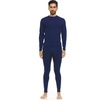 image:image100 Merino Wool  Mens Midweight Top and Bottom  Thermal Base Layer Set  Navy Blue  Medium