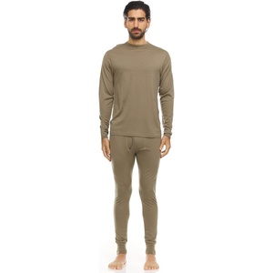 image:image100 Merino Wool  Mens Lightweight Top and Bottom  Thermal Base Layer Set  Tan 499  XXLarge