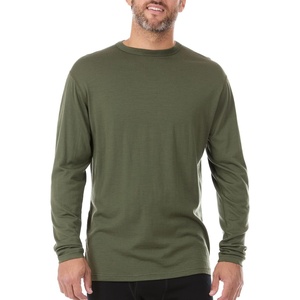 image:image100 Merino Wool  Mens Lightweight Top and Bottom  Thermal Base Layer Set  Olive Drab  Large